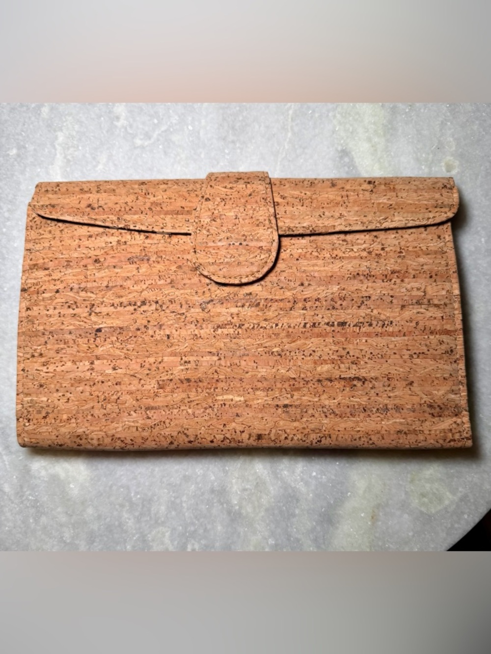 NWT J. Crew cork clutch  Navy and white polka dot interior